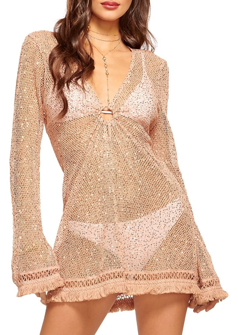 Ramy Brook Cassie Sequined Mesh Swim Cover-Up Dress