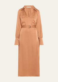 Ramy Brook Cecilia Satin Midi Shirtdress