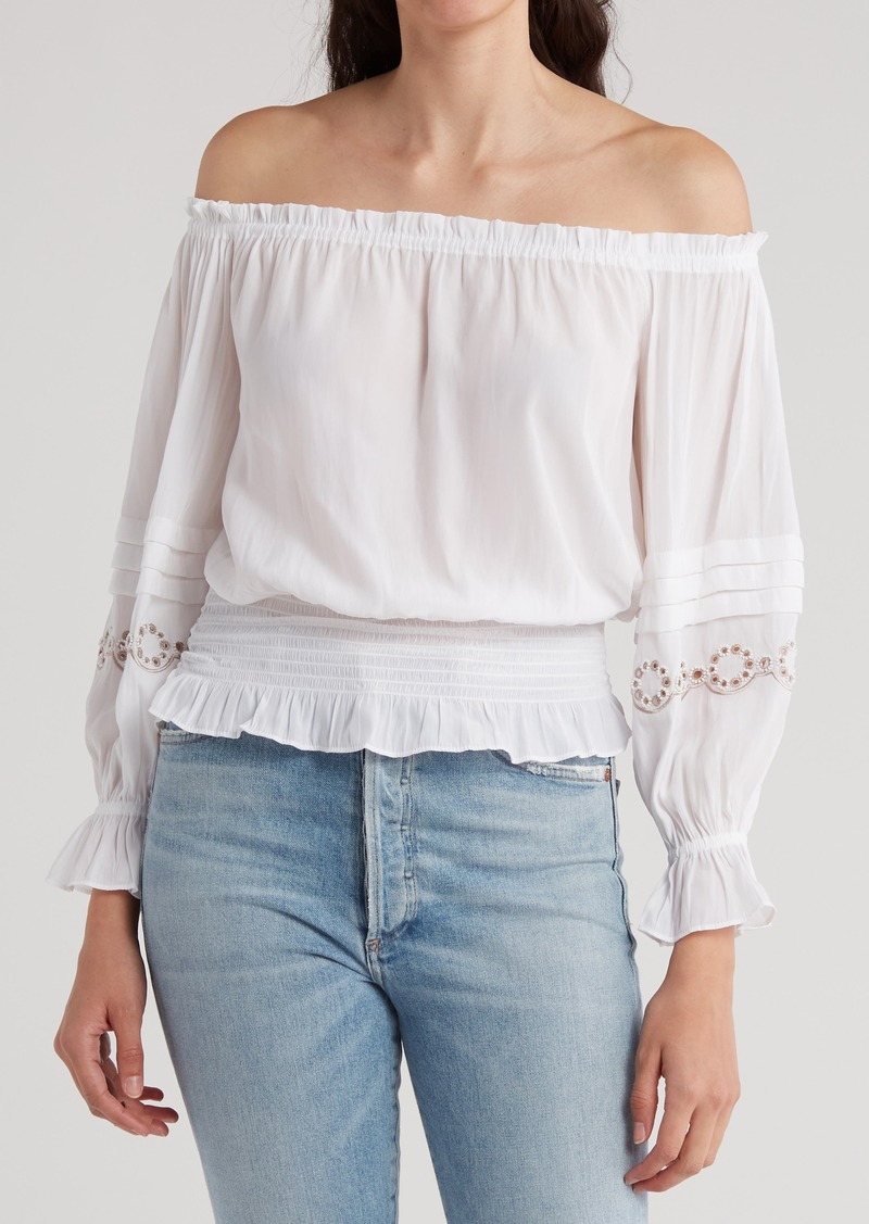Ramy Brook Clara Off the Shoulder Blouse in White at Nordstrom Rack