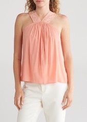 Ramy Brook Darby Embroidered Halter Neck Tank in Deco Rose at Nordstrom Rack