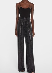 Ramy Brook Gavin Metallic Wide-Leg Pants