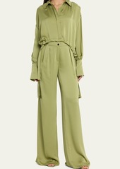 Ramy Brook Heidi Button-Front Cropped Blouse