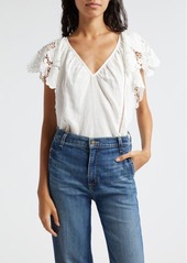 Ramy Brook Hilllary Lace Sleeve Linen Top