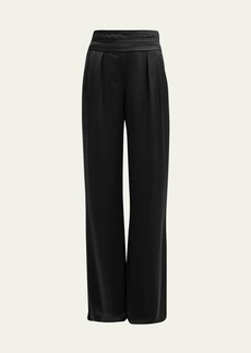 Ramy Brook Joss Satin Wide-Leg Trousers