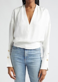 Ramy Brook Kimber Pleated Shoulder Crop Blouse