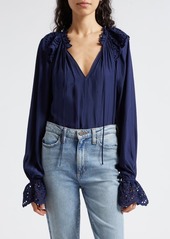 Ramy Brook Lilian Ruffle Eyelet Top