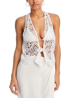 Ramy Brook Macie Lace Sleeveless Cover Up Top