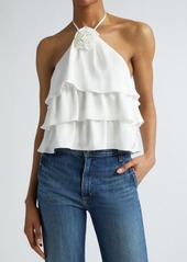 Ramy Brook Minnie Tiered Ruffle Halter Top