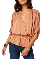 Ramy Brook Suzette Woven Peplum Blouse in Terracotta at Nordstrom