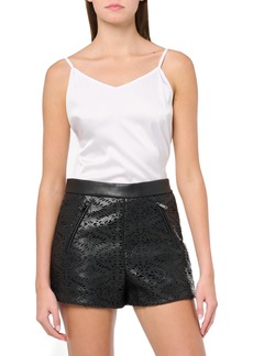 Ramy Brook Women's Brylee Lasercut Faux Leather Short