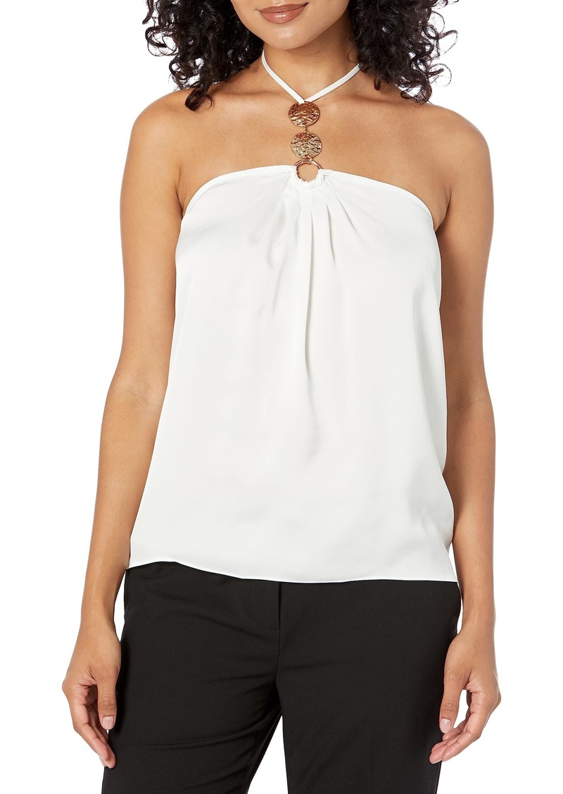 Ramy Brook Women's Carmen Satin Embellished Tie Neck Top