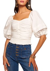 Ramy Brook Zayla Ruched Puff Sleeve Top
