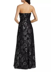 Ramy Brook Rodgers Metallic Floral Gown