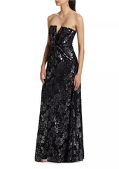 Ramy Brook Rodgers Metallic Floral Gown