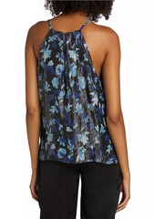 Ramy Brook Rosemarie Floral Metallic Silk Sleeveless Top