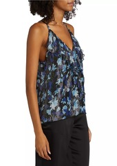 Ramy Brook Rosemarie Floral Metallic Silk Sleeveless Top