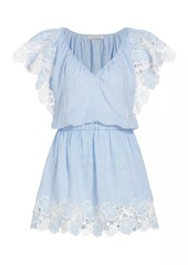 Ramy Brook Rya Linen Lace-Trimmed Minidress