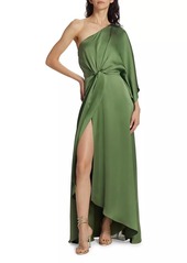 Ramy Brook Simone Knot-Front Satin Gown