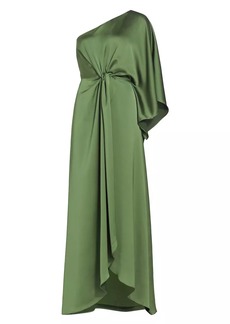 Ramy Brook Simone Knot-Front Satin Gown