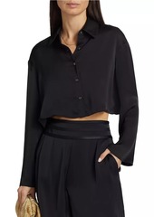 Ramy Brook Skyla Satin Crop Shirt