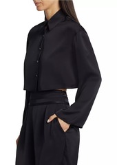 Ramy Brook Skyla Satin Crop Shirt