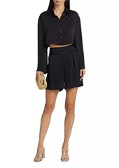 Ramy Brook Skyla Satin Crop Shirt