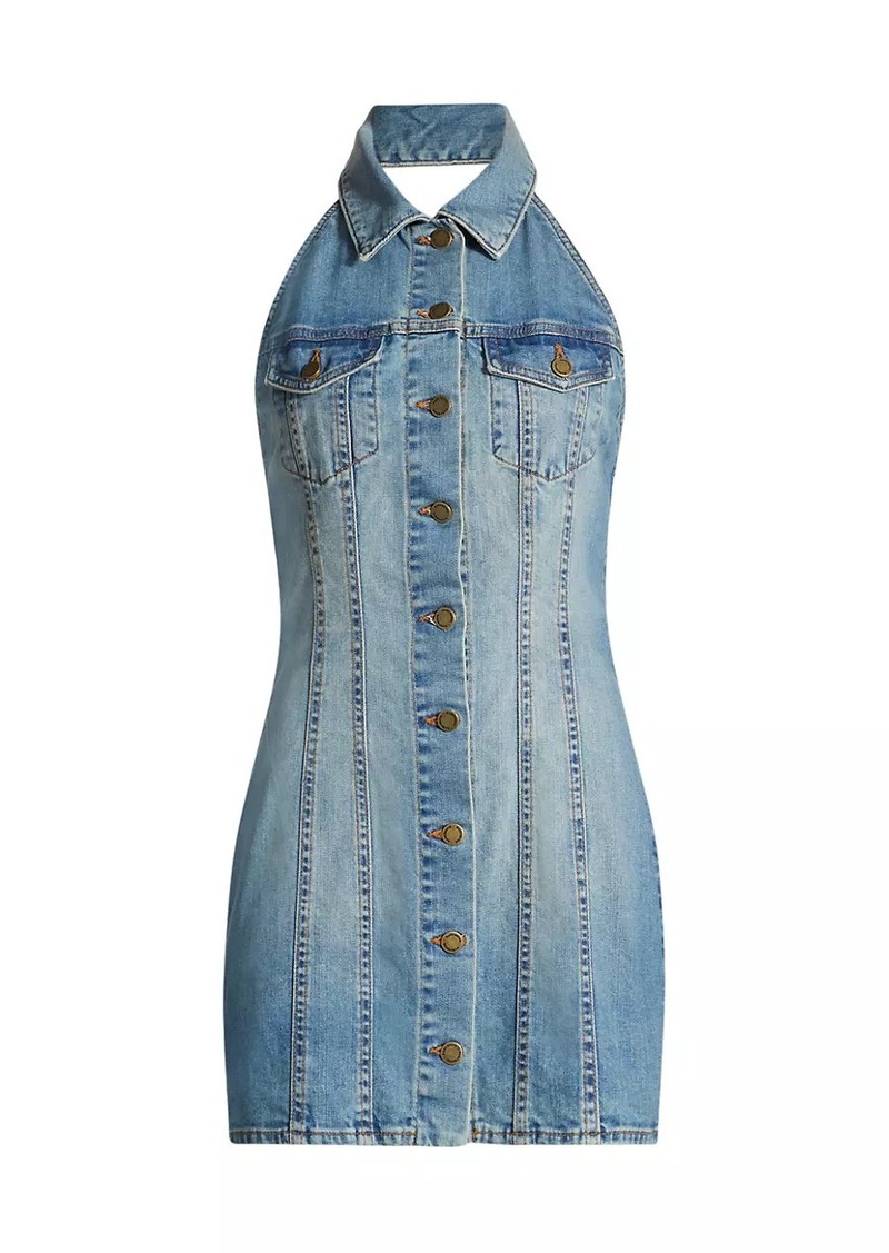 Ramy Brook Susanna Denim Halter Minidress