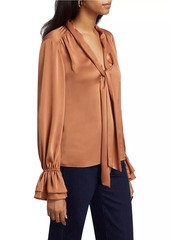 Ramy Brook Tammy Satin Tieneck Blouse