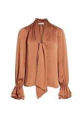 Ramy Brook Tammy Satin Tieneck Blouse