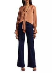 Ramy Brook Tammy Satin Tieneck Blouse