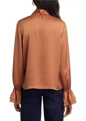 Ramy Brook Tammy Satin Tieneck Blouse