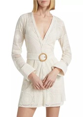 Ramy Brook Teresa Embroidered Belted Minidress