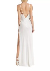 Ramy Brook Vick V-Neck Satin Gown