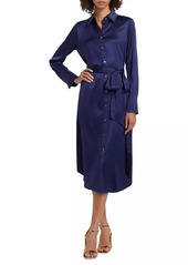 Ramy Brook Victoria Stretch Silk Tie-Waist Shirtdress