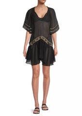 Ramy Brook Whitley Floral-Embroidered Cover-Up Dress