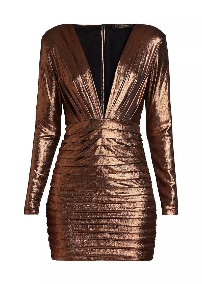 Ramy Brook Willow Metallic Plunge Minidress