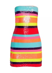 Ramy Brook Winnie Sequined Stripe Minidress