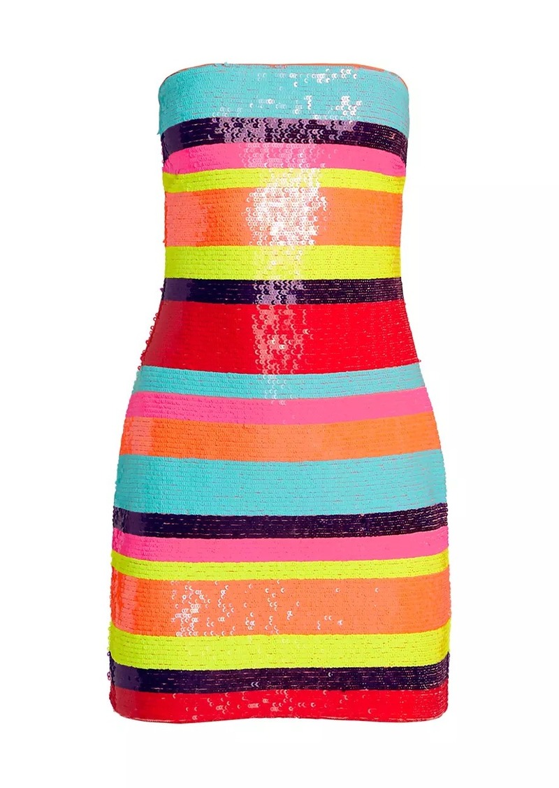 Ramy Brook Winnie Sequined Stripe Minidress