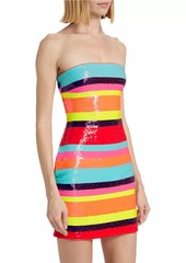 Ramy Brook Winnie Sequined Stripe Minidress