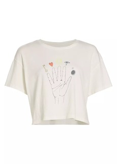 Raquel Allegra Claudia Graphic Cropped Short-Sleeve T-Shirt