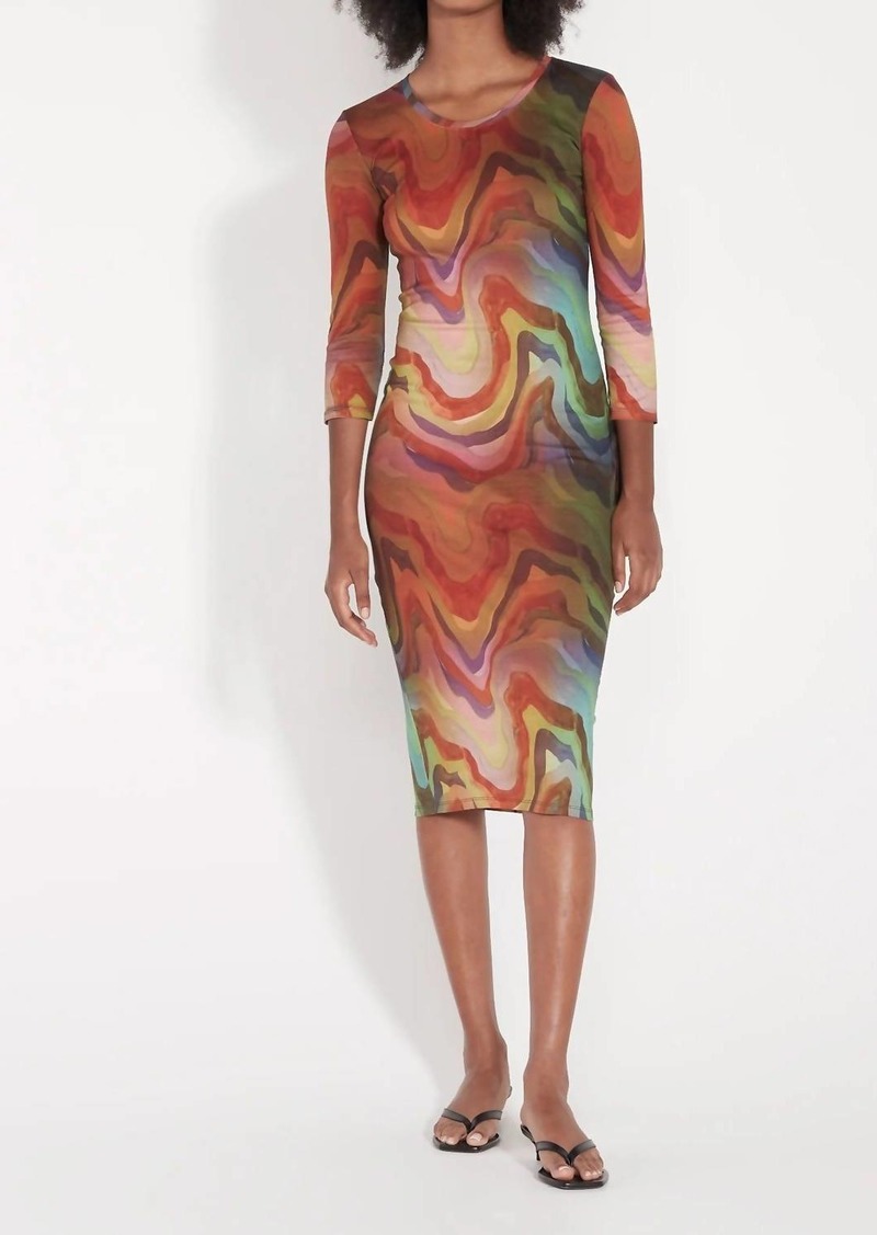 Raquel Allegra Jerry Dress In Multi Waves