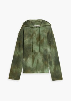 Raquel Allegra - Bonfire tie-dyed merino wool and cashmere-blend hoodie - Green - 0