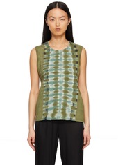 Raquel Allegra Green Fitted Muscle Tank Top