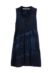 Raquel Allegra Roma Tie-Dye Tiered Mini Dress