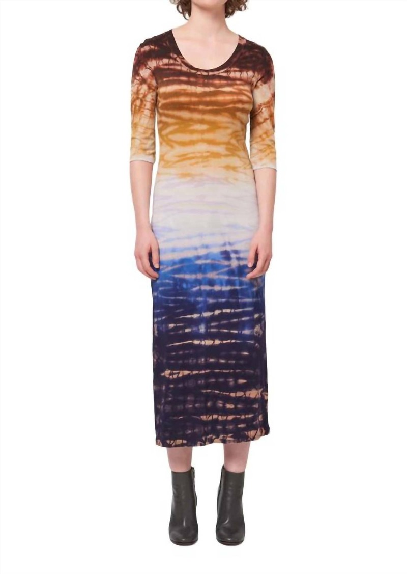 Raquel Allegra Short Sleeves Jerry Dress In Rainbow Hues