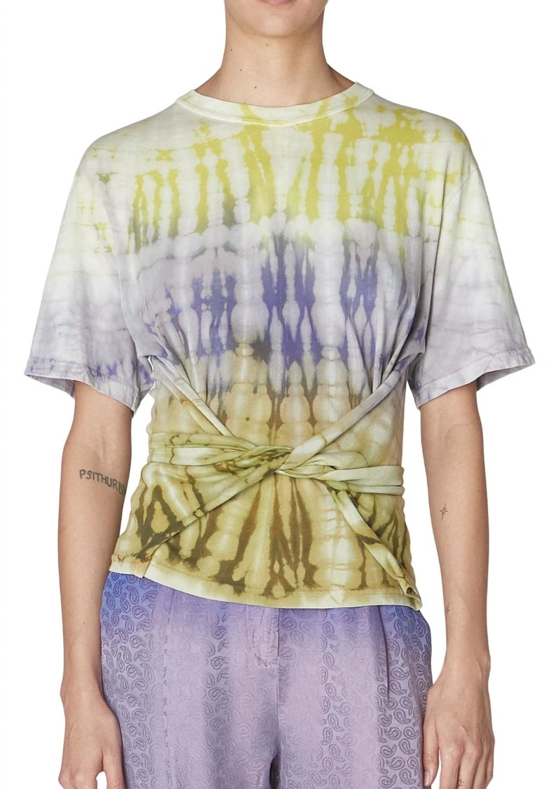 Raquel Allegra Treatment Corset T-Shirt In Moss/lavender