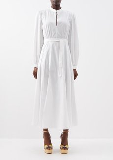 Raquel Diniz - Armoni Keyhole-cutout Cotton-poplin Midi Dress - Womens - White