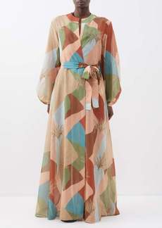 Raquel Diniz - Marla Colour-block Cotton-blend Robe - Womens - Multi