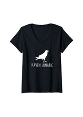 Raven Clothing Raven Lunatic Funny Goth Bird Lover Halloween Party V-Neck T-Shirt