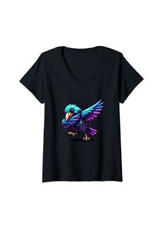Raven Clothing Womens Dabbing Raven V-Neck T-Shirt